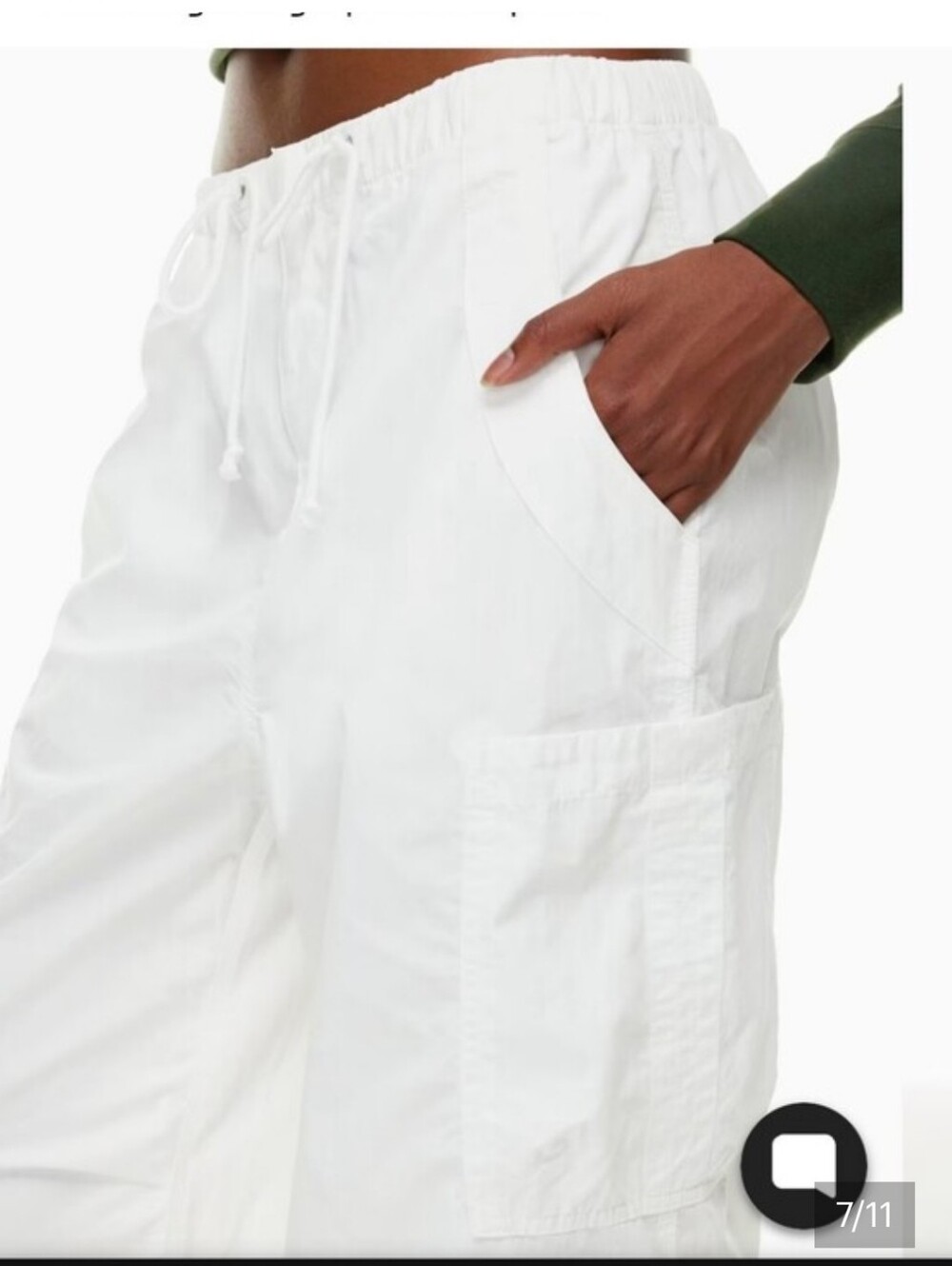 Aritzia "Stunt" Pants Bright White High rise Cargo TNA